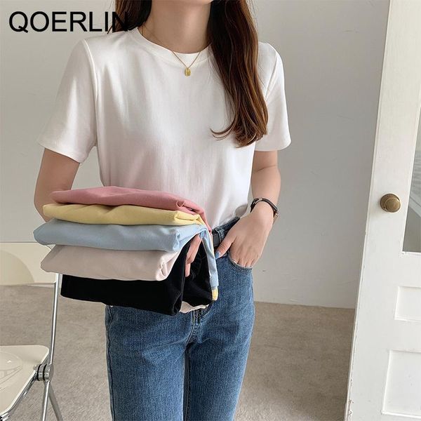 women's t-shirt qoerlin candy color basic t-shirts 2021 summer o neck short sleeve korean loose casual ladies top, White
women's t-shirt qoerlin candy color basic t-shirts 2021 summer o neck short sleeve korean loose casual ladies top, White