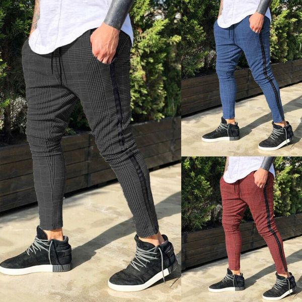 men track pencil long pants slim trousers tracksuit casual fitness sweatpants men's, Black
men track pencil long pants slim trousers tracksuit casual fitness sweatpants men's, Black