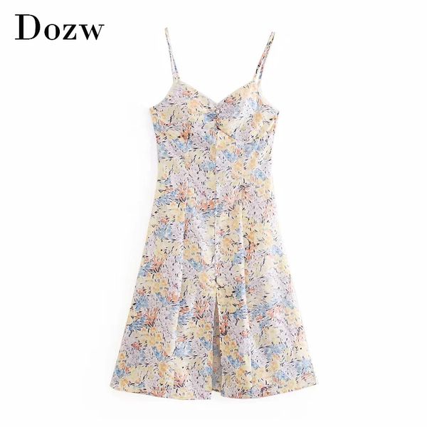 women vintage floral print spaghetti strap dresses summer sleeveless split holiday dress backless casual midi dress 210414, Black;gray
women vintage floral print spaghetti strap dresses summer sleeveless split holiday dress backless casual midi dress 210414, Black;gray