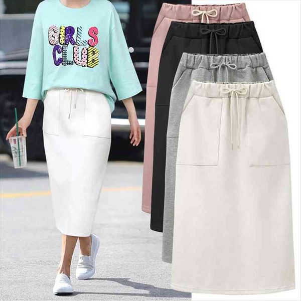 half-length spring autumn women skirts elastic waist rope casual stretch straight split high trendy fashion, Black
half-length spring autumn women skirts elastic waist rope casual stretch straight split high trendy fashion, Black
