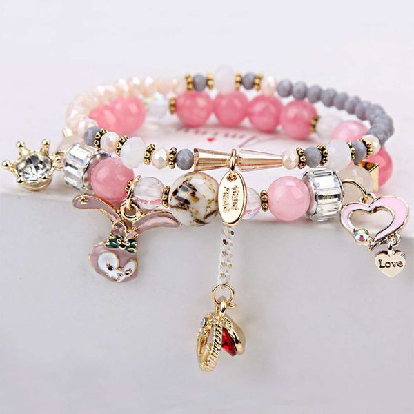 strands crystal bracelet korean version simple sweet cute cartoon rabbit love pendant, Black
strands crystal bracelet korean version simple sweet cute cartoon rabbit love pendant, Black
