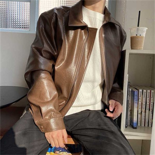iefb men's clothing autumn oversize coat korean trend loose casual pu leather jacket coat male zipper lapel clothes 9y4382 211110, Black
iefb men's clothing autumn oversize coat korean trend loose casual pu leather jacket coat male zipper lapel clothes 9y4382 211110, Black