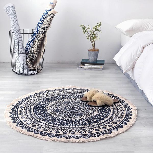 hand-knitted cotton and linen round rug nordic style stylishly carpet decorated bedroom living room kitchen carpets
hand-knitted cotton and linen round rug nordic style stylishly carpet decorated bedroom living room kitchen carpets
