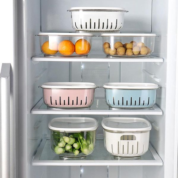 storage bottles & jars nordic double layer refrigerator fresh box draining basket sealed with cover household kitchen food organizer
storage bottles & jars nordic double layer refrigerator fresh box draining basket sealed with cover household kitchen food organizer