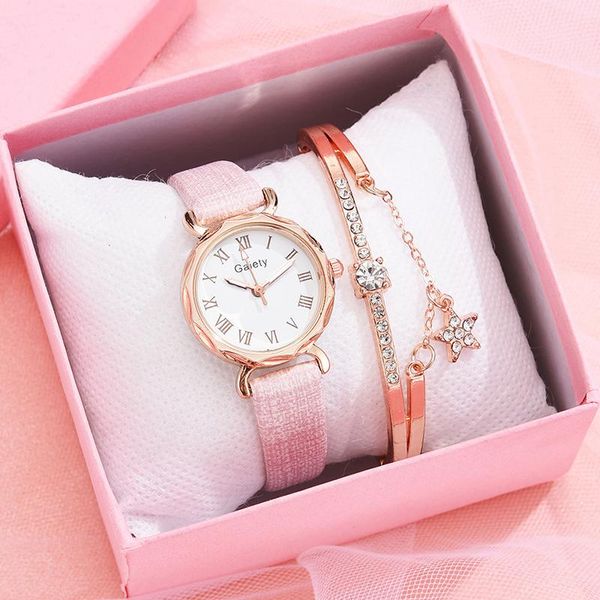 wristwatches gaiety brand 2pcs set casual watch for women rhinestone bracelet leather ladies wrist clock simple dress gfit montre femme, Slivery;brown
wristwatches gaiety brand 2pcs set casual watch for women rhinestone bracelet leather ladies wrist clock simple dress gfit montre femme, Slivery;brown