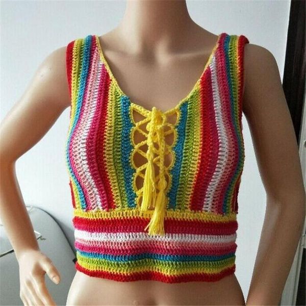 women rainbow knitted bra swimwear bandage sleeeveless bathing beachwear ladies summer backless bikini selling two-piece suits
women rainbow knitted bra swimwear bandage sleeeveless bathing beachwear ladies summer backless bikini selling two-piece suits