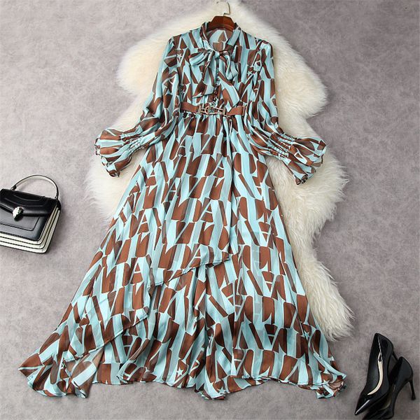 dress spring fashion runway designers extension bow collar print aline chiffon dressed vacations elegant beach robe, Black;gray
dress spring fashion runway designers extension bow collar print aline chiffon dressed vacations elegant beach robe, Black;gray
