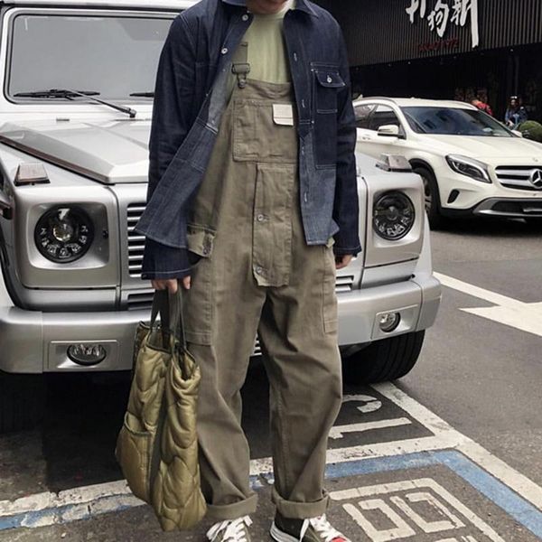 fashion streetwear men design suspender jumpsuit loose straight pocket bib men's overalls casual trousers pants, Black
fashion streetwear men design suspender jumpsuit loose straight pocket bib men's overalls casual trousers pants, Black