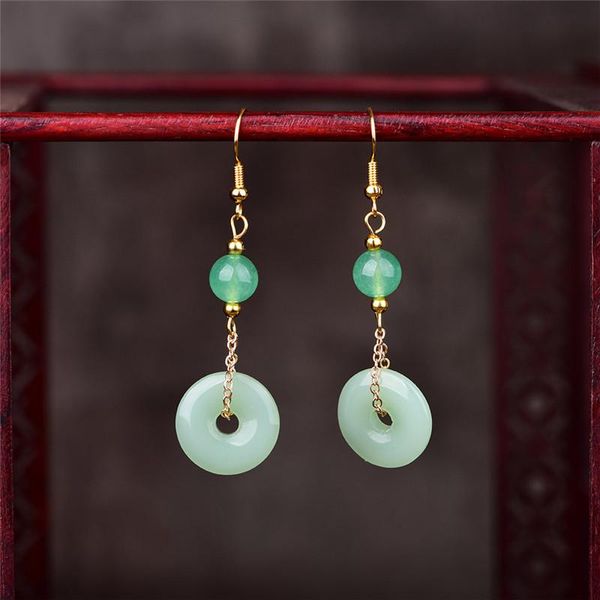 dangle & chandelier korean style long earrings luxury green jade round glass ethnic for women vintage fashion classic retro, Silver
dangle & chandelier korean style long earrings luxury green jade round glass ethnic for women vintage fashion classic retro, Silver