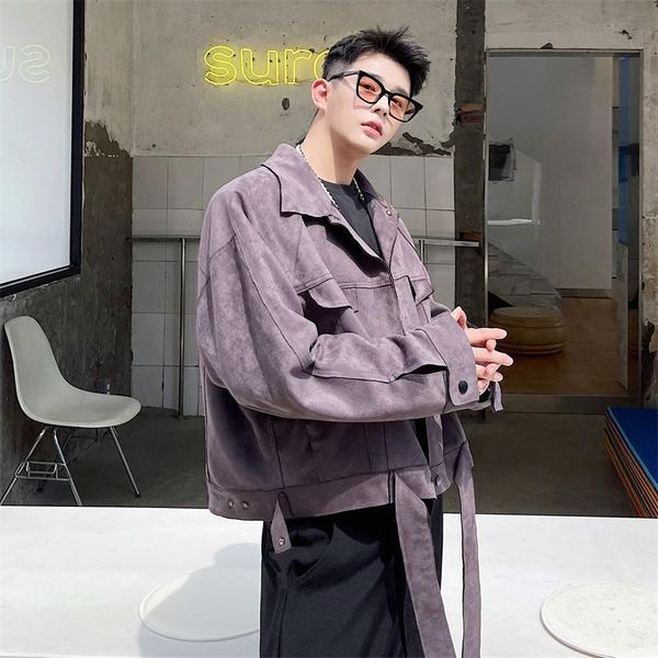 men's jackets deerskin velvet jacket coat spring and autumn korean fashion motorcycle style hem ribbon leisure large lapel, Black;brown
men's jackets deerskin velvet jacket coat spring and autumn korean fashion motorcycle style hem ribbon leisure large lapel, Black;brown