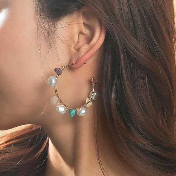 hoop & huggie fashion simple ladies white pearl multicolo winding c shape metal handmade beaded dangle earrings jewelry, Golden;silver
hoop & huggie fashion simple ladies white pearl multicolo winding c shape metal handmade beaded dangle earrings jewelry, Golden;silver