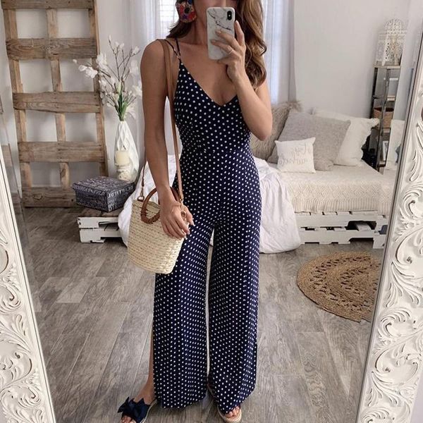 women's jumpsuits & rompers 2021 polka dot plus size jumpsuit deep v neck overalls for womens summer long pants elegant split, Black;white
women's jumpsuits & rompers 2021 polka dot plus size jumpsuit deep v neck overalls for womens summer long pants elegant split, Black;white