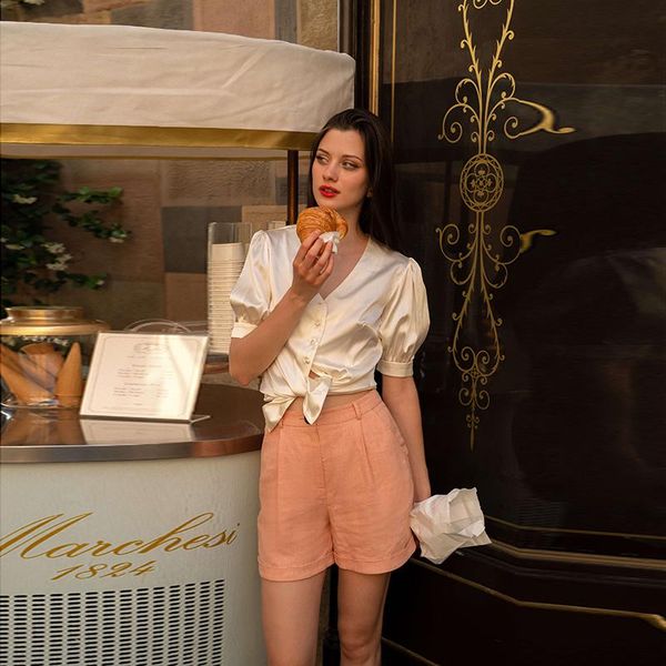 women's shorts moarcho casual summer fold straight short loose solid color button office women daily fashion running 2021 arrival, White;black
women's shorts moarcho casual summer fold straight short loose solid color button office women daily fashion running 2021 arrival, White;black