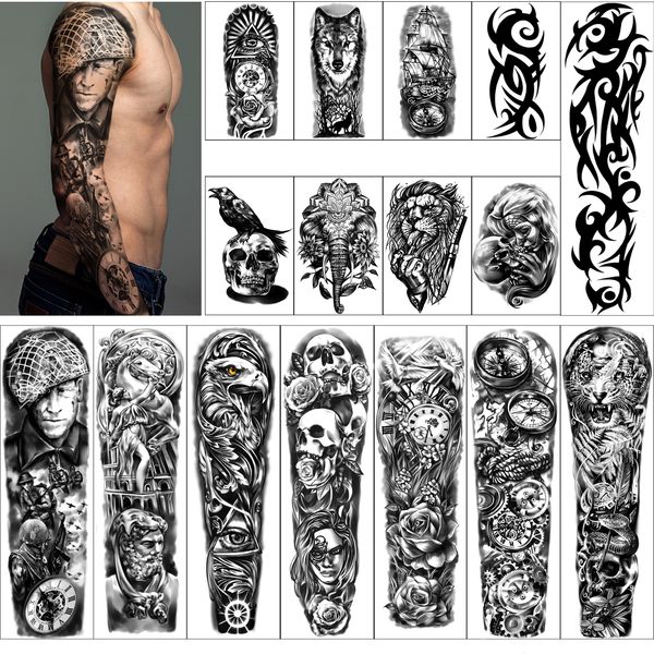 metershine 16 sheets full and half arm waterproof temporary fake tattoo stickers of unique imagery or totem express body art for men
metershine 16 sheets full and half arm waterproof temporary fake tattoo stickers of unique imagery or totem express body art for men