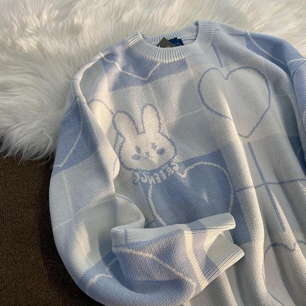 women's sweaters cartoon kawaii pattern retro knitted oversized sweater women harajuku autumn and winter loose cute round neck sweats, White;black
women's sweaters cartoon kawaii pattern retro knitted oversized sweater women harajuku autumn and winter loose cute round neck sweats, White;black
