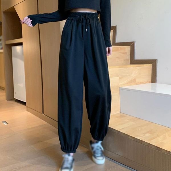 spring autumn women's sports pants korean style oversize casual loose fashion wild female trousers high waist harem & capris, Black;white
spring autumn women's sports pants korean style oversize casual loose fashion wild female trousers high waist harem & capris, Black;white