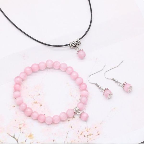 earrings & necklace natural crystal pendant cat eye stonel bracelets fashion jewelry for women leather chains eaeeings gs002, Silver
earrings & necklace natural crystal pendant cat eye stonel bracelets fashion jewelry for women leather chains eaeeings gs002, Silver