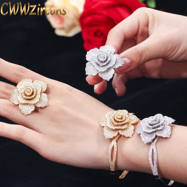 luxury cubic zirconia large gold geometric flower women wedding party rings and bangle jewelry sets for brides t323 210714, Silver
luxury cubic zirconia large gold geometric flower women wedding party rings and bangle jewelry sets for brides t323 210714, Silver