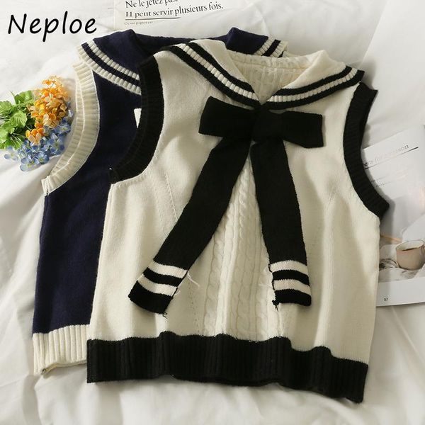 women's vests neploe autumn contrast color sleeveless women 2021 bowknot v-neck knitted vest female student outer wear waistcoat, Black;white
women's vests neploe autumn contrast color sleeveless women 2021 bowknot v-neck knitted vest female student outer wear waistcoat, Black;white