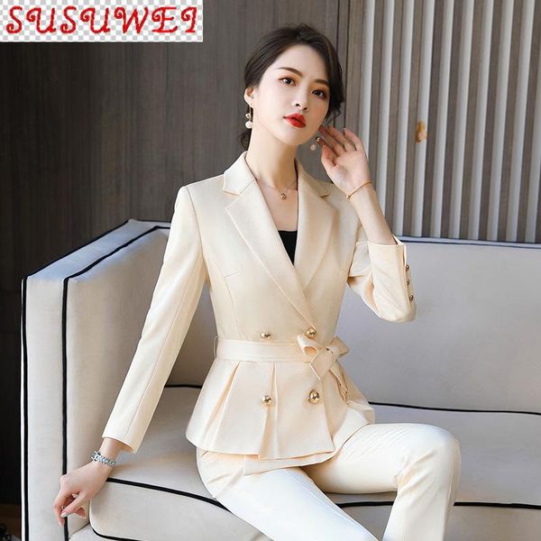 s-4xl large size women's temperament suits autumn host formal wear beautician work clothes professional two piece pants, White
s-4xl large size women's temperament suits autumn host formal wear beautician work clothes professional two piece pants, White
