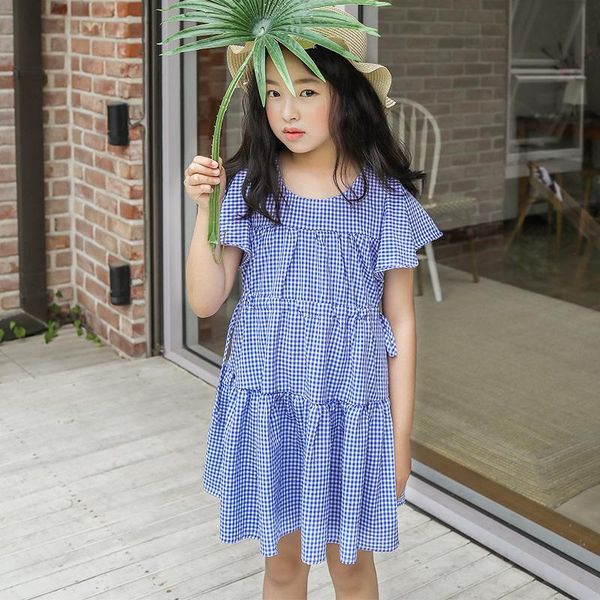 girls summer light dress 6 7 8 years old ruffles sleeve blue white plaid cotton for garden girl's dresses, Red;yellow
girls summer light dress 6 7 8 years old ruffles sleeve blue white plaid cotton for garden girl's dresses, Red;yellow