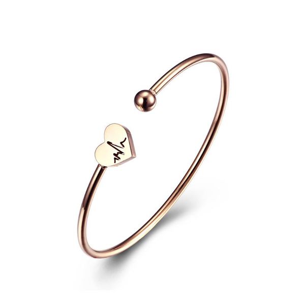 bangle rose gold heart electrocardiogram open cuff bangles stainless steel bracelet gift for woman sister jewelry, Black
bangle rose gold heart electrocardiogram open cuff bangles stainless steel bracelet gift for woman sister jewelry, Black
