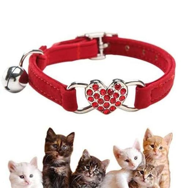 cat collars & leads 2021 heart bling collar with safety belt and bell lovely cherry adjustable kitty kitten
cat collars & leads 2021 heart bling collar with safety belt and bell lovely cherry adjustable kitty kitten
