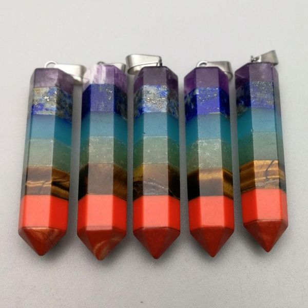 pendants fashion natural crystal pillar wisdom 7 chakra reiki healing stone pendant for jewelry making necklace accessories 6pcs/lot, Black
pendants fashion natural crystal pillar wisdom 7 chakra reiki healing stone pendant for jewelry making necklace accessories 6pcs/lot, Black