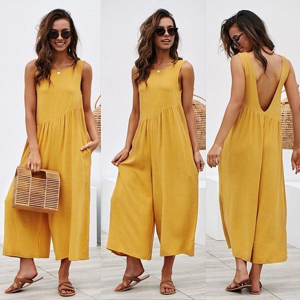 gym clothing women casual loose jumpsuit summer solid strap wide leg pants tank overalls sleeveless oversized cotton linen jumpsuits, White;black
gym clothing women casual loose jumpsuit summer solid strap wide leg pants tank overalls sleeveless oversized cotton linen jumpsuits, White;black