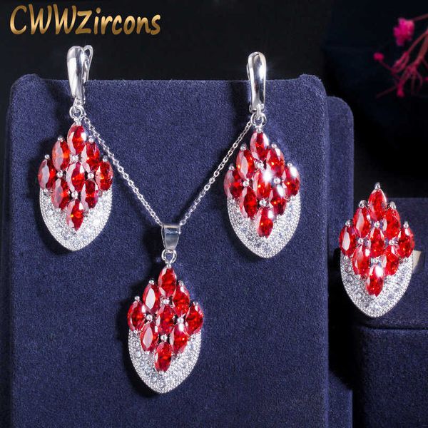 3pcs fashion red cubic zirconia stone summer party rings necklace and earrings engagement jewelry set for women t002 210714, Silver
3pcs fashion red cubic zirconia stone summer party rings necklace and earrings engagement jewelry set for women t002 210714, Silver
