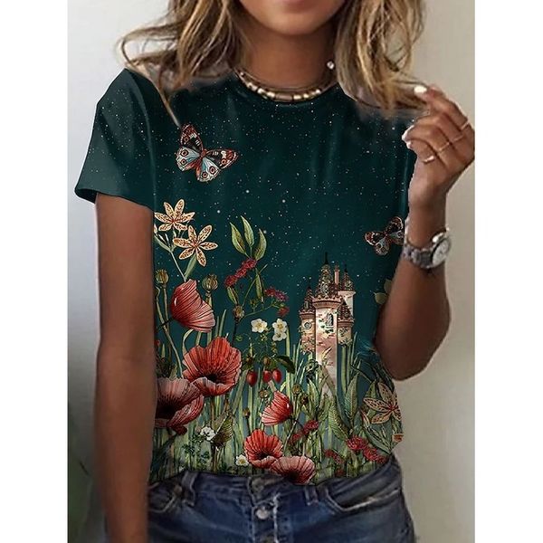 castle print women is fashion words 3d printing short slim t-shirt summer casual round neck short short sleeve t-shirt, White
castle print women is fashion words 3d printing short slim t-shirt summer casual round neck short short sleeve t-shirt, White