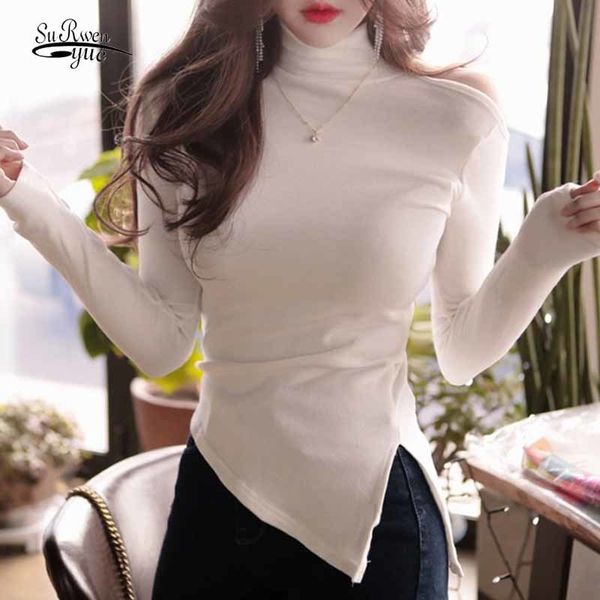 off-shoulder split korean fashion turtleneck shirt autumn winter slim bottoming t-shirt casual white 12202 210508
off-shoulder split korean fashion turtleneck shirt autumn winter slim bottoming t-shirt casual white 12202 210508