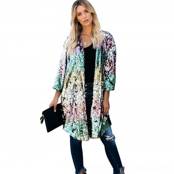 women's trench coats women fashion sequin open stitch windbreaker coat woman jacket streetwear for, Tan;black
women's trench coats women fashion sequin open stitch windbreaker coat woman jacket streetwear for, Tan;black