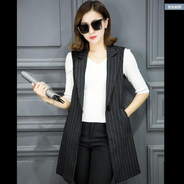 women's vests 2021 spring and autumn ladies fashion slim large size striped suit vest, Black;white
women's vests 2021 spring and autumn ladies fashion slim large size striped suit vest, Black;white