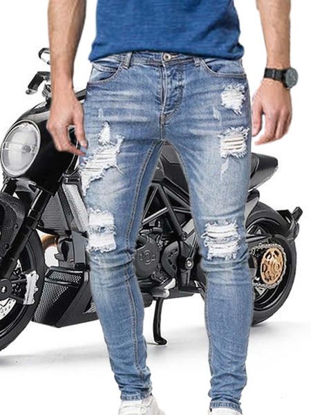 men's jeans 2021 mens hip hop black moto skinny ripped pure color elastic denim pants male casual waistline jogging pencil pant 4xl, Blue
men's jeans 2021 mens hip hop black moto skinny ripped pure color elastic denim pants male casual waistline jogging pencil pant 4xl, Blue