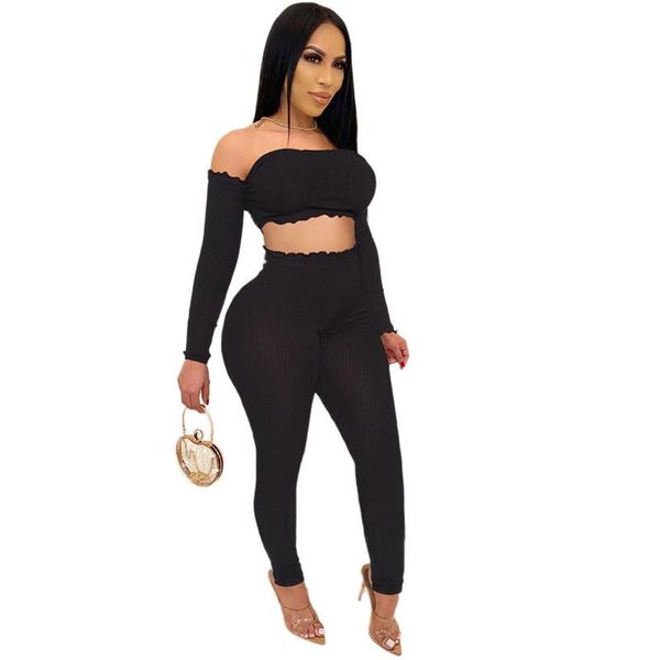 two piece dress winter women sets slash neck full sleeve solid color crop pants suits set casual tracksuits fitness outfits, White
two piece dress winter women sets slash neck full sleeve solid color crop pants suits set casual tracksuits fitness outfits, White