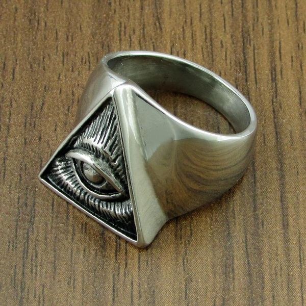 cluster rings punk 316l stainless steel illuminati pyramid eye symbol biker ring color ason triangle masonic, Golden;silver
cluster rings punk 316l stainless steel illuminati pyramid eye symbol biker ring color ason triangle masonic, Golden;silver