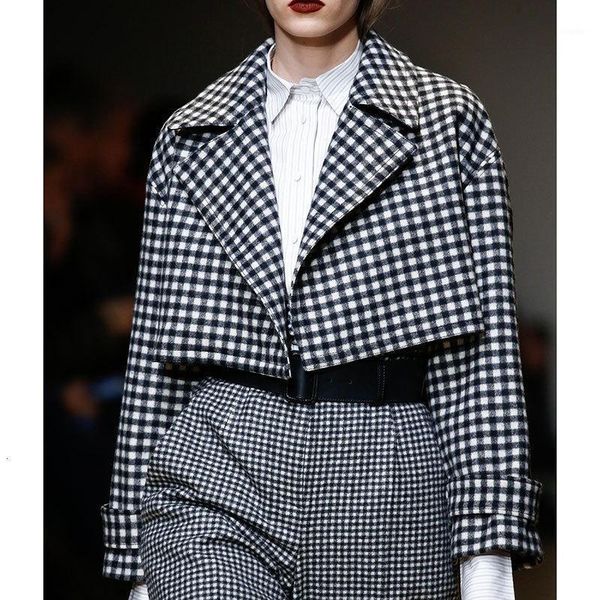 women's jackets short and coats for women 2021 spring autumn vintage plaid runway designer jacket chaqueta mujer casaco jaqueta feminin, Black;brown
women's jackets short and coats for women 2021 spring autumn vintage plaid runway designer jacket chaqueta mujer casaco jaqueta feminin, Black;brown