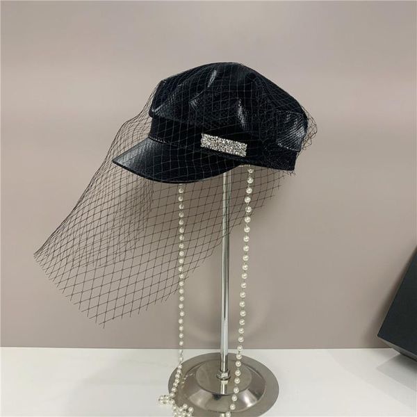 stingy brim hats 202108-yy autumn snake skin pattern fashion mesh pearl chain leisure lady octagonal hat women visors cap, Blue;gray
stingy brim hats 202108-yy autumn snake skin pattern fashion mesh pearl chain leisure lady octagonal hat women visors cap, Blue;gray