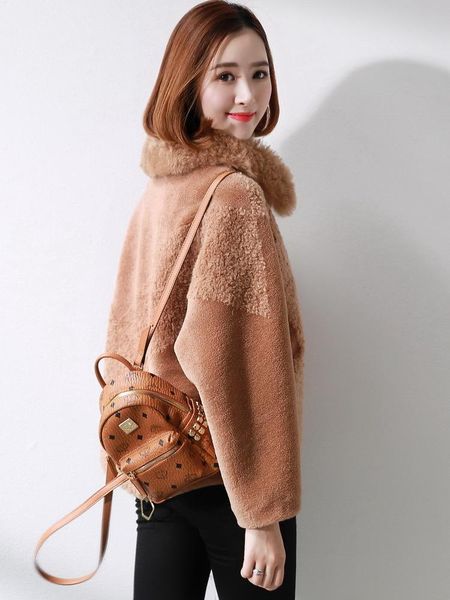 women's fur & faux coat female sheep shearling jackets 2021 autumn winter jacket women real wool coats korean outwear my3719, Black
women's fur & faux coat female sheep shearling jackets 2021 autumn winter jacket women real wool coats korean outwear my3719, Black