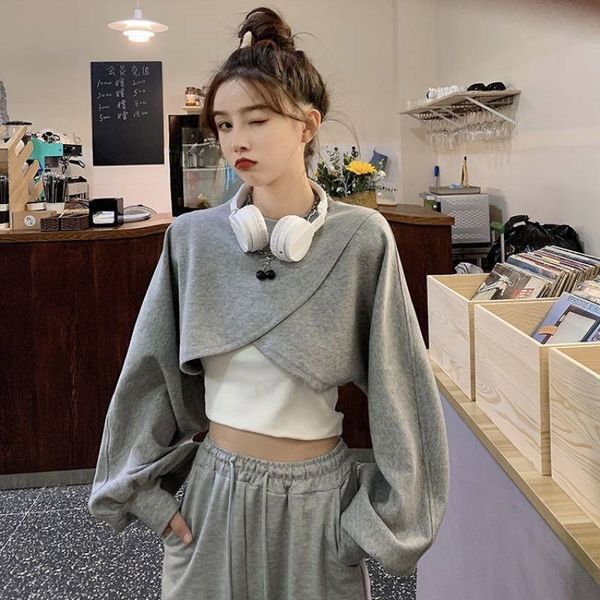 short sweater two piece set women 2021 spring and autumn new loose jazz high waist spice girls fold to expose their, Black
short sweater two piece set women 2021 spring and autumn new loose jazz high waist spice girls fold to expose their, Black