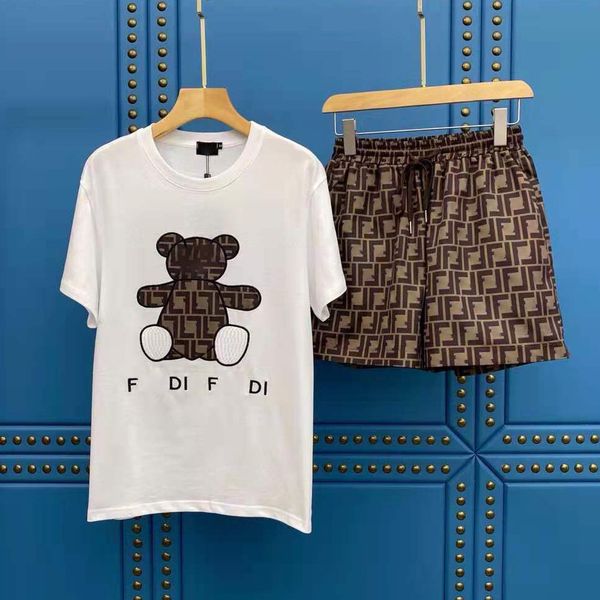 fashion fen + laohua embroidery letter pasted cloth bear loose short sleeve t-shirt women's casual shorts suit, White
fashion fen + laohua embroidery letter pasted cloth bear loose short sleeve t-shirt women's casual shorts suit, White