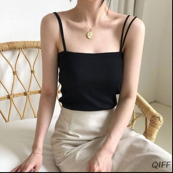 korean minimalist women sleeveless cami ribbed knit vest double spaghetti straps plain solid color camisole casual slim tube tank top, White
korean minimalist women sleeveless cami ribbed knit vest double spaghetti straps plain solid color camisole casual slim tube tank top, White