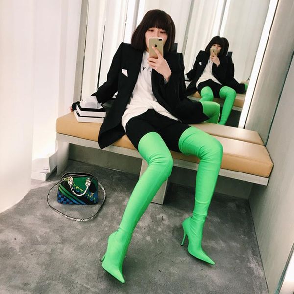 boots elastic thigh high women heels pointed toe fashion over the knee ladies party shoes, Black
boots elastic thigh high women heels pointed toe fashion over the knee ladies party shoes, Black