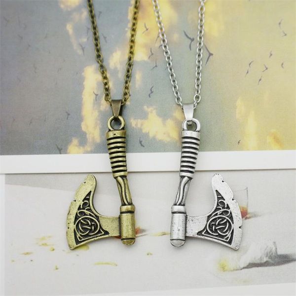 chains retro slavic viking axe pendant necklace irish knot men rune jewelry, Silver
chains retro slavic viking axe pendant necklace irish knot men rune jewelry, Silver