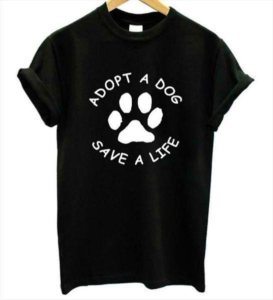 adopt a dog save men life footprint print short sleeve o neck loose summer tee, White;black
adopt a dog save men life footprint print short sleeve o neck loose summer tee, White;black