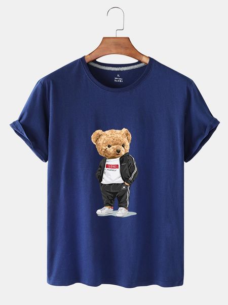 women's t-shirt kaixiaz soft personality creative cartoon bear pattern printing retro short sleeve round neck tshirt for woman, White
women's t-shirt kaixiaz soft personality creative cartoon bear pattern printing retro short sleeve round neck tshirt for woman, White