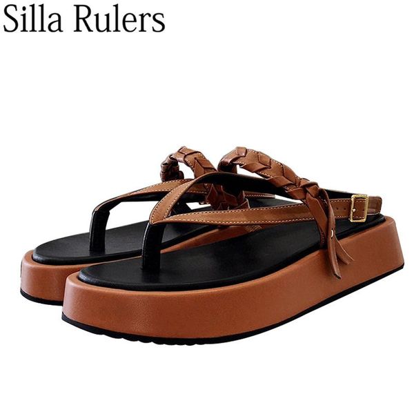 flip-flops thick sole gladiator sandals women genuine leather weave one strap woman high platform slippers, Black
flip-flops thick sole gladiator sandals women genuine leather weave one strap woman high platform slippers, Black