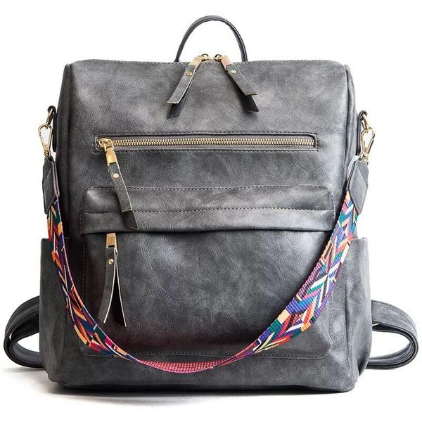 women backpack retro large capacity fashion school bags pu leather zipper solid color shoulder mochila feminina
women backpack retro large capacity fashion school bags pu leather zipper solid color shoulder mochila feminina
