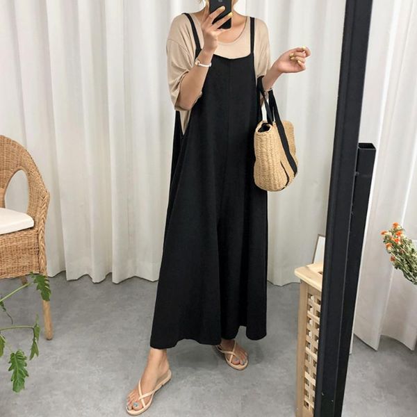 women's jumpsuits & rompers 2021 summer strap loose linen wide leg women casual solid color ankle-length playsuits, Black;white
women's jumpsuits & rompers 2021 summer strap loose linen wide leg women casual solid color ankle-length playsuits, Black;white